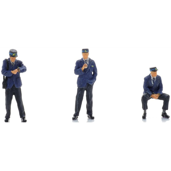 Artitec 1:87 Scale Conductors on Platform 1990s (3x) (NS) Ready-Made Figures