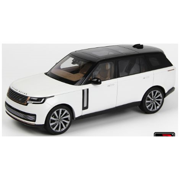 LCD Model 1:18 Scale Land Rover Range Rover SV Serenity 2022 White w/Rose gold Roof