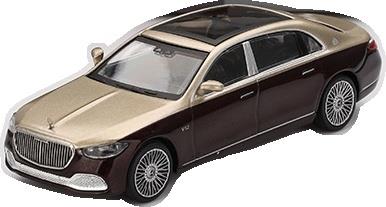 Truescale 1:64 Scale Mercedes Maybach S680 Gold/Dark Red Metallic (LHD) Blister Packaging