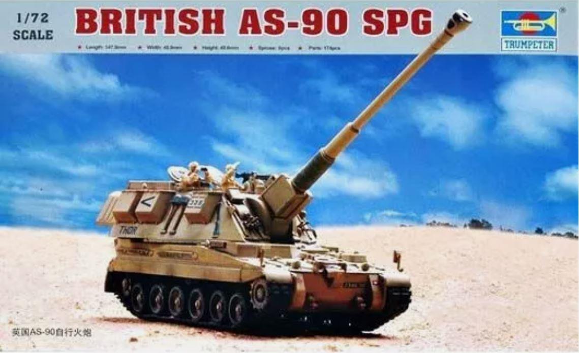 Trumpeter 07221 1/72 Scale  AS90 Self-Propelled Howitzer Model Kit
