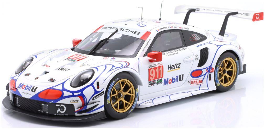 IXO  1:18th Scale Porsche 911 (991) RSR #911 Class Winner Petit Le Mans IMSA 2018 Pilet/Tandy/Makowi