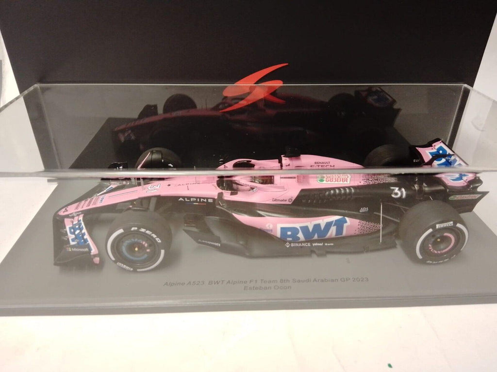 Spark 1:18 Scale Alpine A523 #31 BWT Alpine F1 Team Esteban Ocon 8th Saudi Arabian GP 2023