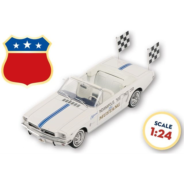 Atlas Editions 1:24 Scale Ford Mustang Indianapolis 500 Pace Car 1964 - American Car Collection *****1:24th