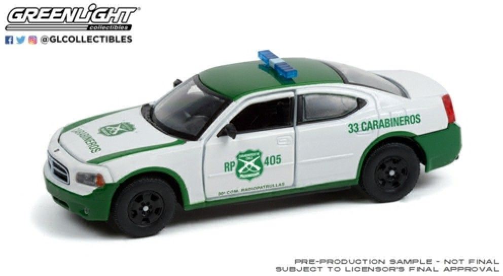 Greenlight 1:43 Scale Dodge Charger Police Carabineros de Chile White/Green 2006