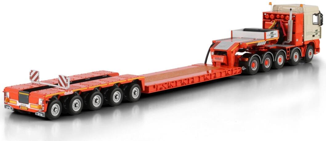 WSi 1:50th Scale DAF 95XF Space Cab 10x4 Low Loader 5 Axle C. Zwagerman GINAF