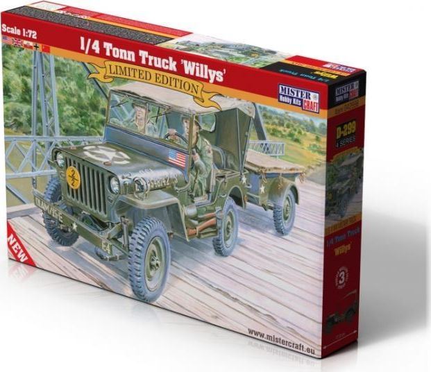 Mistercraft 1:72 Scale Willys Jeep & Trailer Special Edition