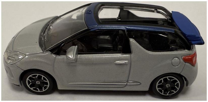 Norev 1:64 Scale Citroen DS 3 Cabrio 2012 Pearl White/Blue Top (Roof Down)