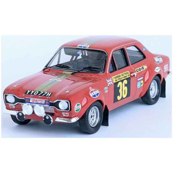 Trofeu 1:43 Scale Ford Escort Mk1 Sanremo Rally 1970 David Sutton/Peter O'Gorman