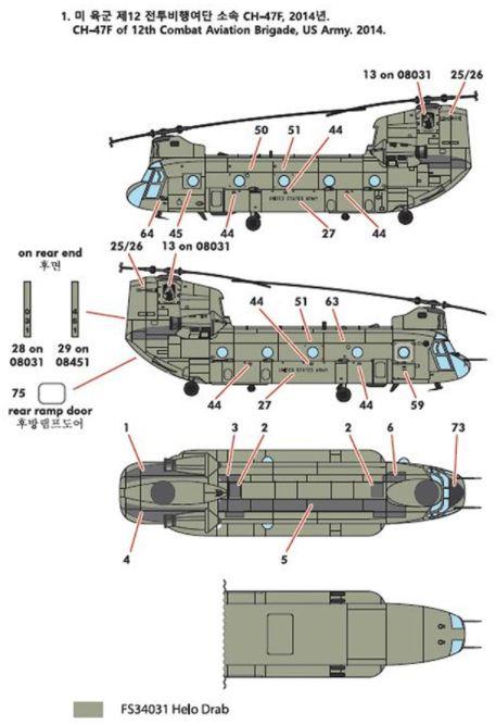 Academy Kits 1:144 Scale CH-47 D/F/J/HC Mk 1 Chinook '4 Nations'