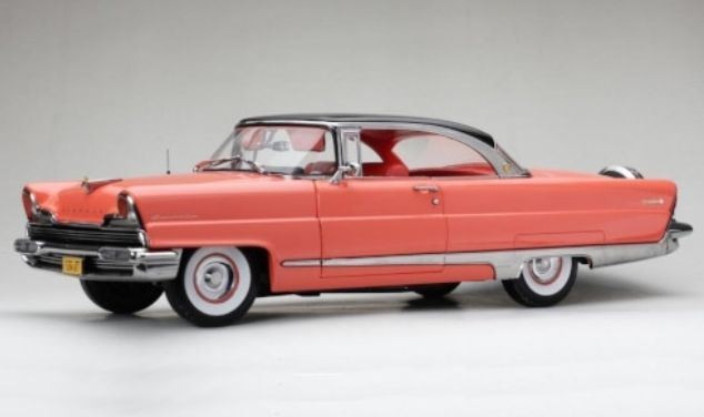 Sunstar 1:18 Scale Lincoln Premiere Hard Top Rose/Black 1956