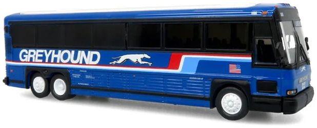Iconic Replicas 1:87th Scale MCI D4000 Coach: Greyhound Blue