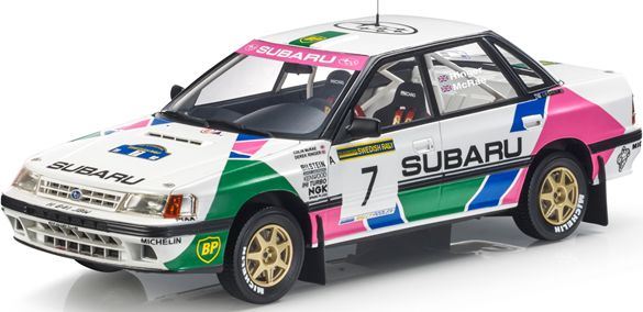 Top Marques 1:18 Scale Subaru Legacy Swedish Rallye Colin McCrae Derek Ringer #7 White 1992