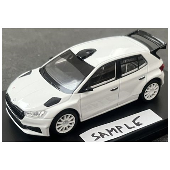 Abrex 1:43 Scale Skoda Fabia IV RS Rally2 2022 White Asphalt Wheels