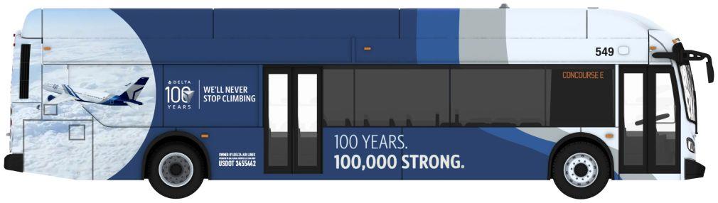 Iconic Replicas 1:87th Scale NFI Xcelsior XN40 Transit Bus: Delta 100th Anniversary