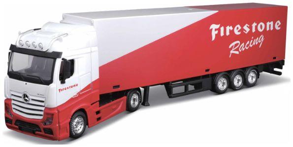 Burago 1:43 Scale Mercedes Benz Actros Gigaspace Firestone Racing