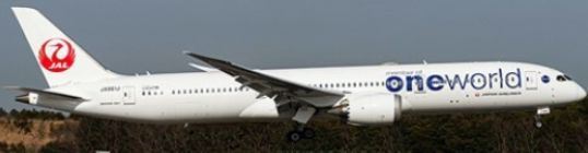 JC Wings 1:400 Scale Boeing 787-9 Dreamliner Japan Airlines Oneworld Livery JA861J w/Antenna