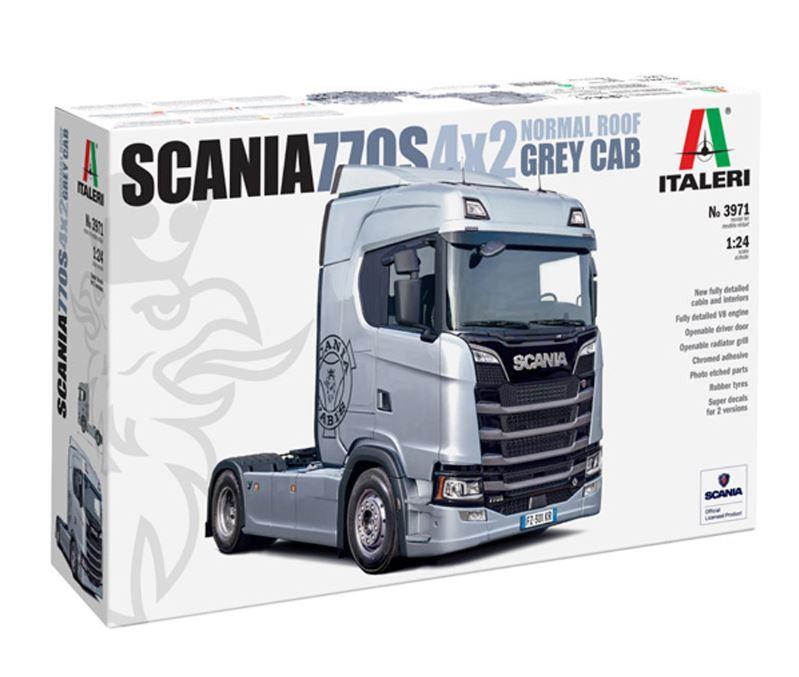 Italeri 3971 1/24 Scale Scania 770S Normal Roof Grey Cab truck  Model Kit