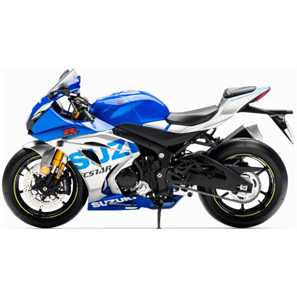 LCD Model 1:12 Scale Suzuki R1000 2020 Motorcyle Silver