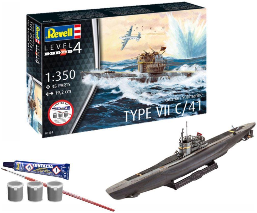 Revell  1:350th Scale German Submarine Type VII C/41 Starter Kit