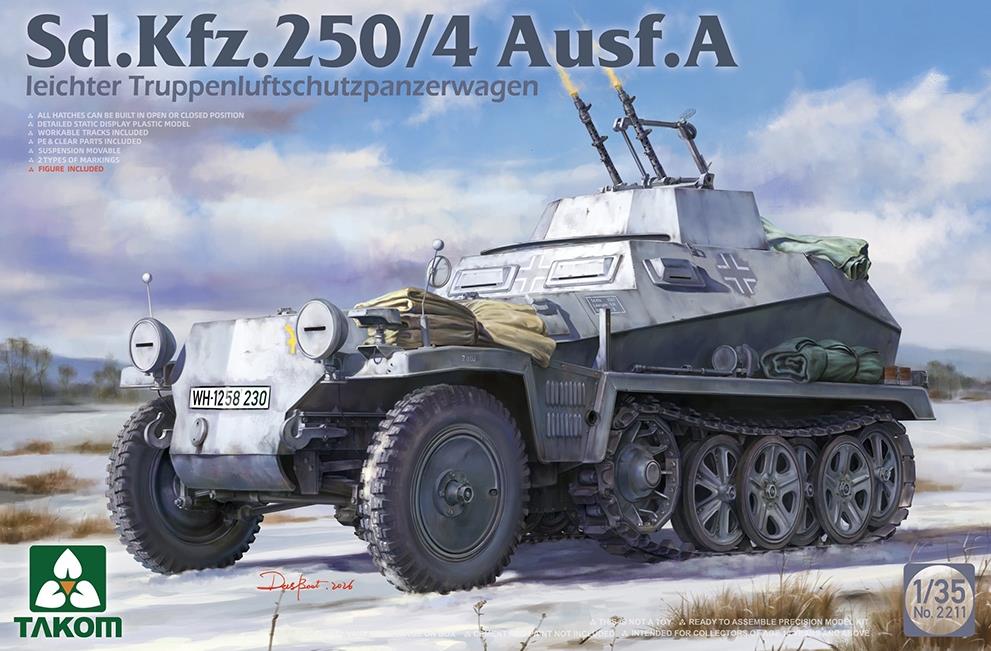 Takom 1:35th Scale German Army SdKfz 250/4 Ausf A Anti Aircraft Half-Track