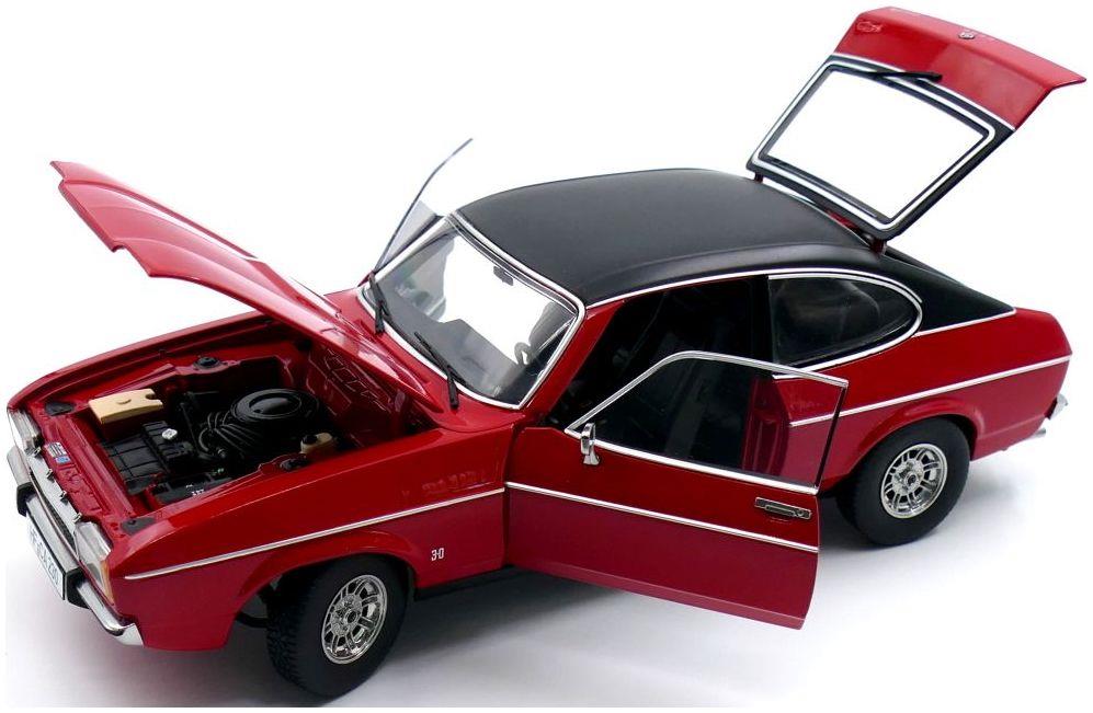 Touring Model Cars 1:18th Scale Ford Capri II Ghia 3.0 (1974 - 1977) Spanish Red w/Vinyl Top Black - 948pcs Lim