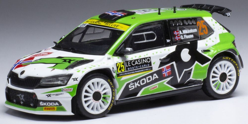 IXO 1:43 Scale Skoda Fabia Rally 2 EVO #25 Rally Monte Carlo 2021 A.Mikkelsen/O.Floene