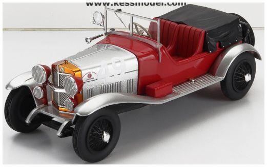 KESS 1:43rd Scale Alfa Romeo RL Super Sport Red/Silver/Black #49 7th Mille Miglia 1927 Mercanti/Sozzi