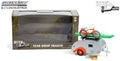 Greenlight 1:24 Scale Teardrop Trailer w/Roof Rack, Bicycle, Kayak, Cooler + Basket Silver/Orange