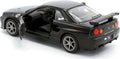 Tayumo 1:36 Scale Nissan GT-R34 V-Spec II - Black Pull Back