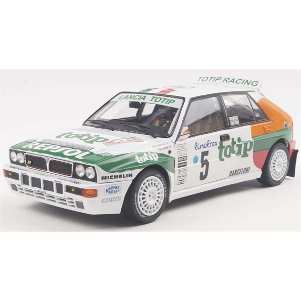 Solido 1:18 Scale Lancia Delta HF Integrale White #5 A.Aghini/S.Farnocchia Rally Monte Carlo 93