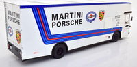 IXO/CMR 1:18 Scale Mercedes O317 Porsche Race Transporter Martini 1968 White
