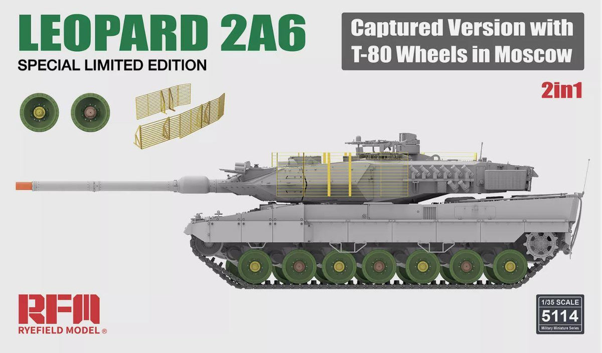 Rye Field 5114 1/35 Scale Leopard 2A6 With T-80 Road Wheel Etching Protective Mesh