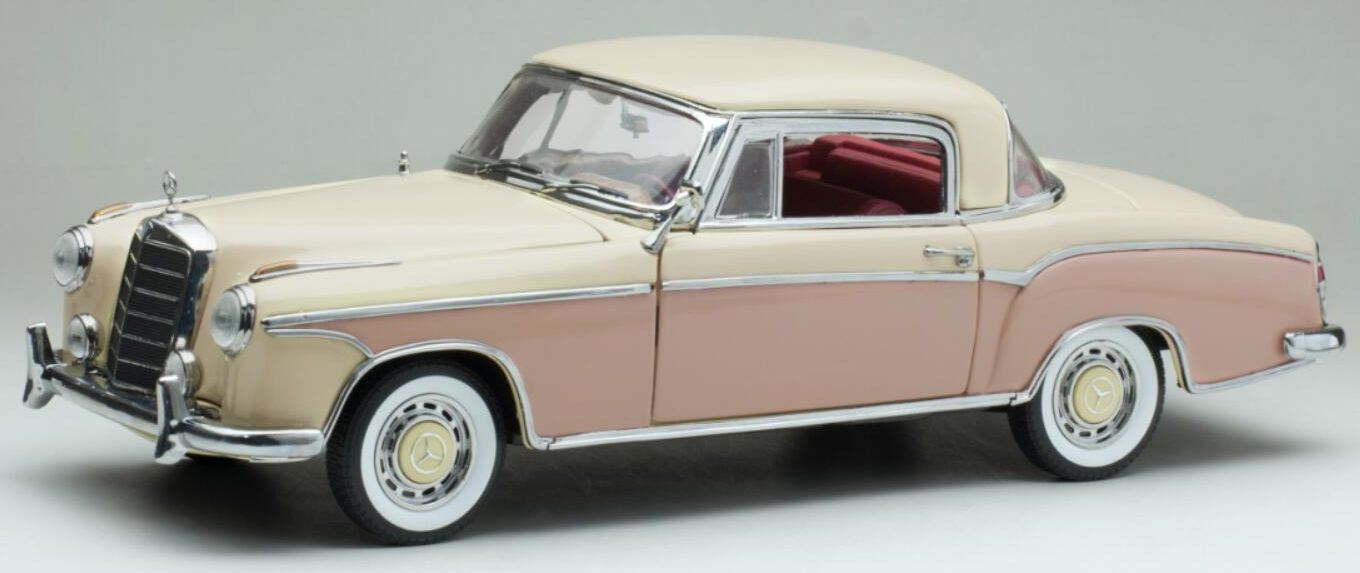 Sunstar 1:18 Scale Mercedes Benz 220SE Coupe Cream/Pink 1958