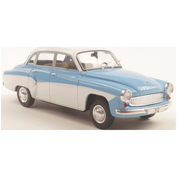 Whitebox 1:24 Scale Wartburg 312 Light Blue/White 1965
