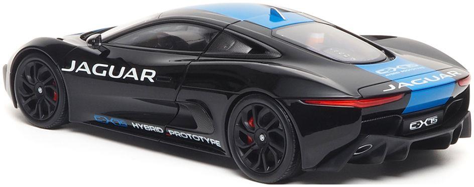 Almost Real 1:18th Scale Jaguar C-X75 2013 Ultimate Black Metallic w/Light Blue Stripes