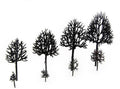 GM Model Supplies 9CM  Plastic Tree Armatures 5's Black 9cm