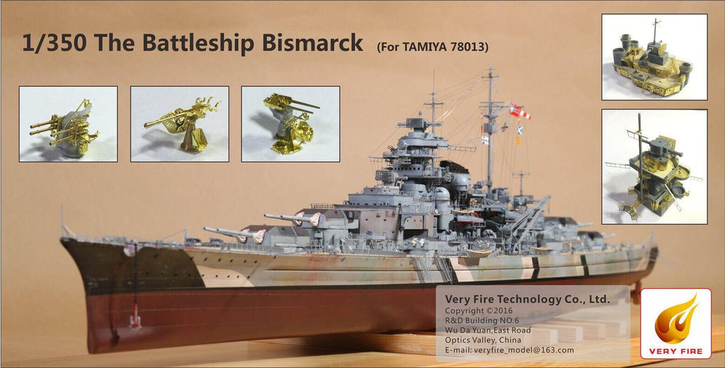 Very Fire 350003 1/35 Scale DKM Bismarck Detail Set For Tamiya Kit