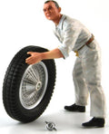 LE Mans Miniatures 1:18 Scale Georges Figure Porteur de Roue Team Bugatti T59 White Overall
