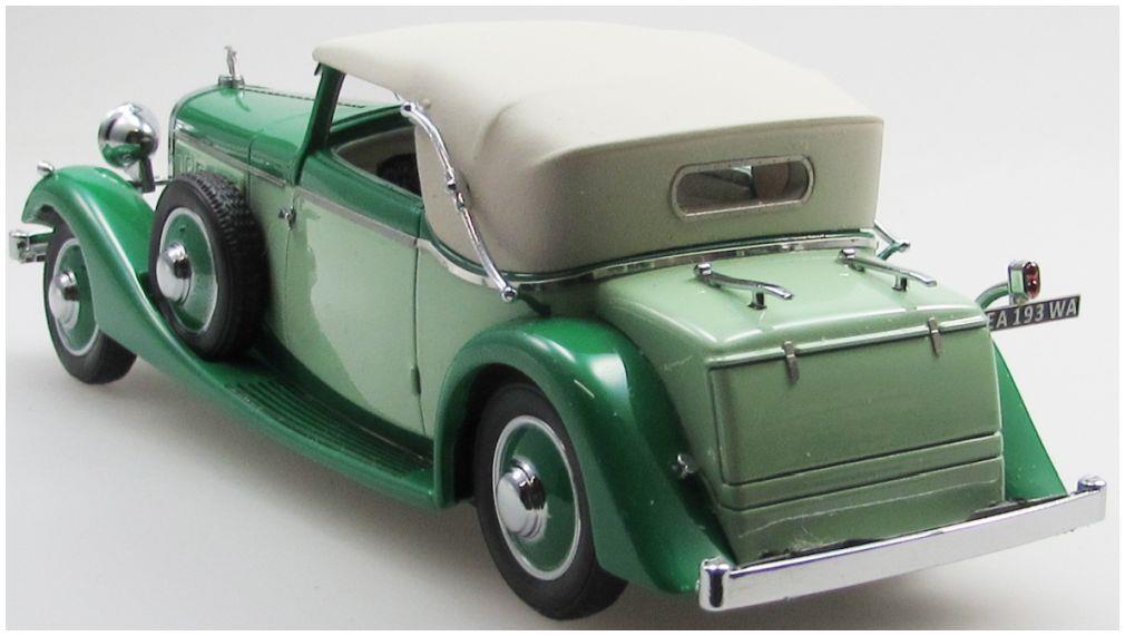 Esval 1:43 Scale Hispano Suiza J12 Drophead Coupe Green Two-Tone by Fernandez & Darrin Closed 1934