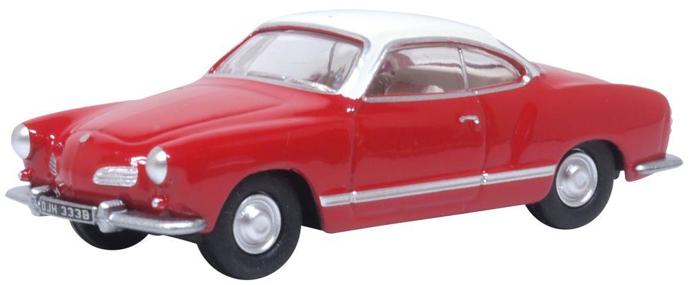 Oxford Diecast 1:76 Scale VW Karmann Ghia Henna Red/Pearl White