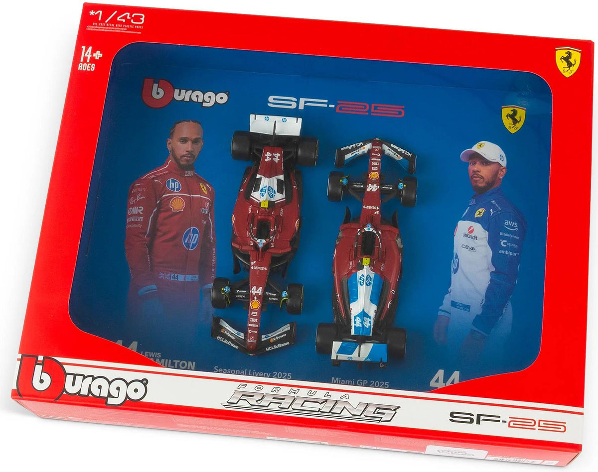 Burago  1:43rd Scale Ferrari SF-25 2025 Hamilton Driver Two Pack