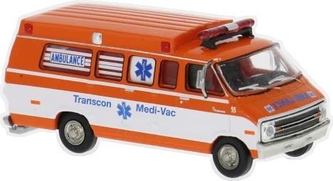 Brekina  1:87th Scale Dodge B 200 Ambulance 1975 Transcon