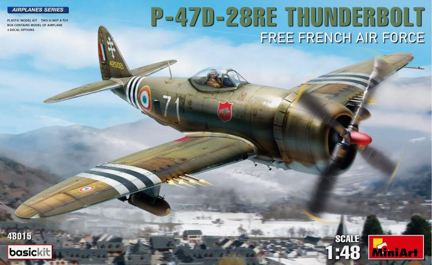 Miniart 48015 1:48 Scale P-47D-28RE Thunderbolt Free French Air Force