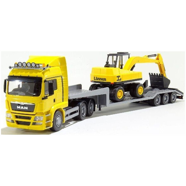 Emek 1:25 Scale MAN TGS L Low Loader w/Excavator Yellow